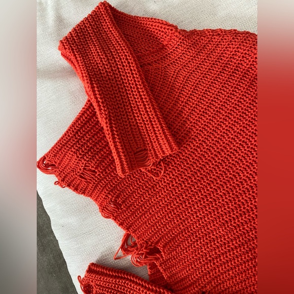 Zara Knit Orange Sweater - Size Small - Picture 6 of 8